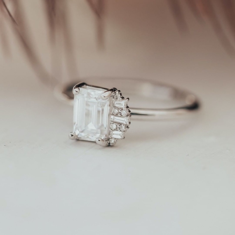 To-Die-For Emerald Cut Engagement Rings Like Demi Lovato’s New Rock
