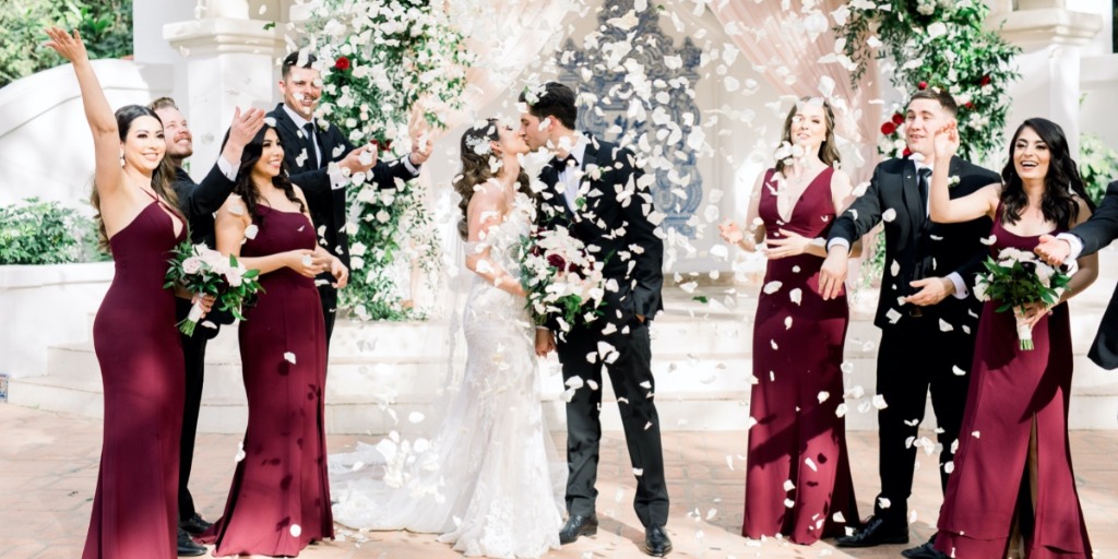 A Burgundy and Blush Refined California Wedding