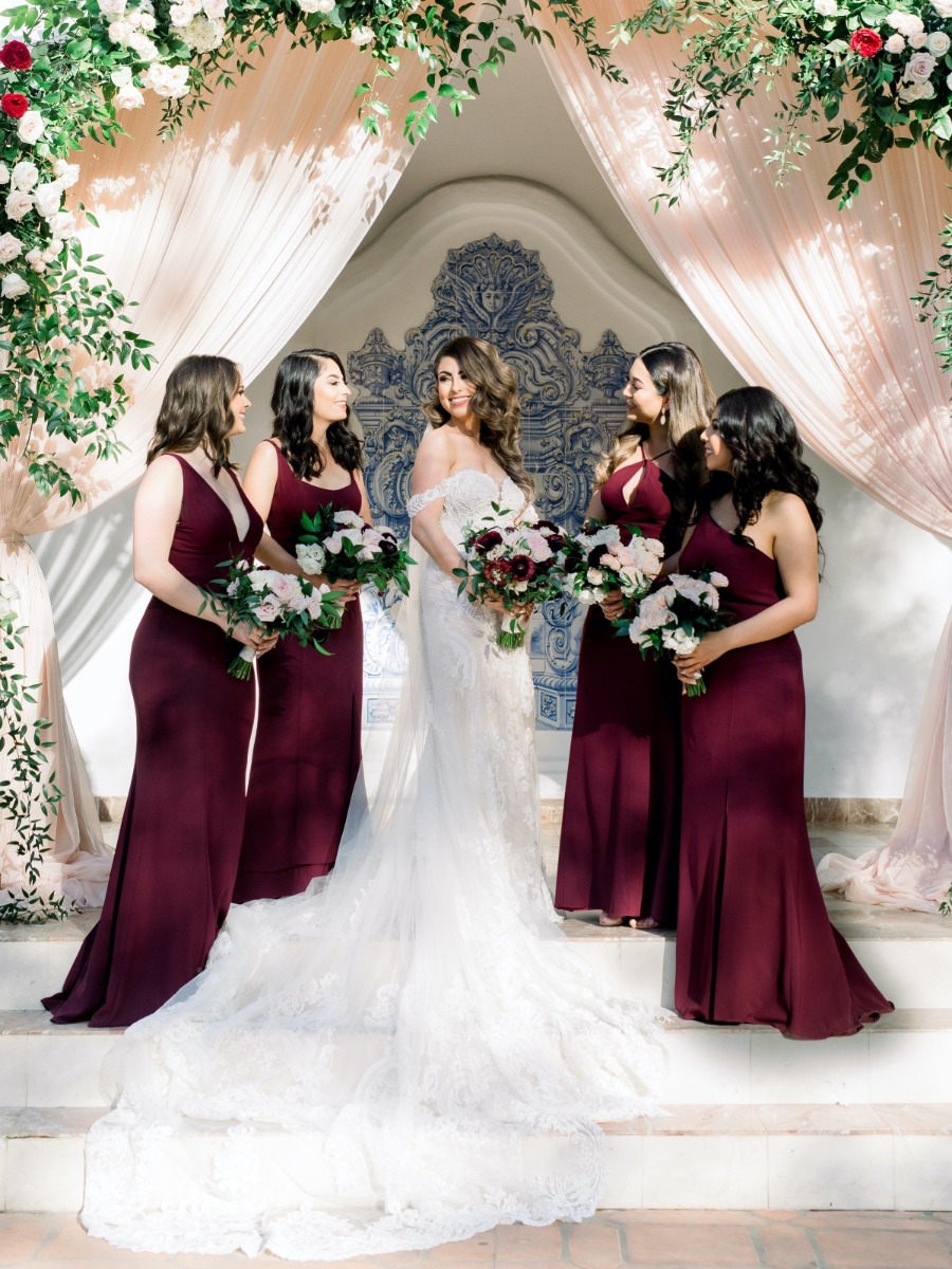 A Burgundy and Blush Refined California Wedding