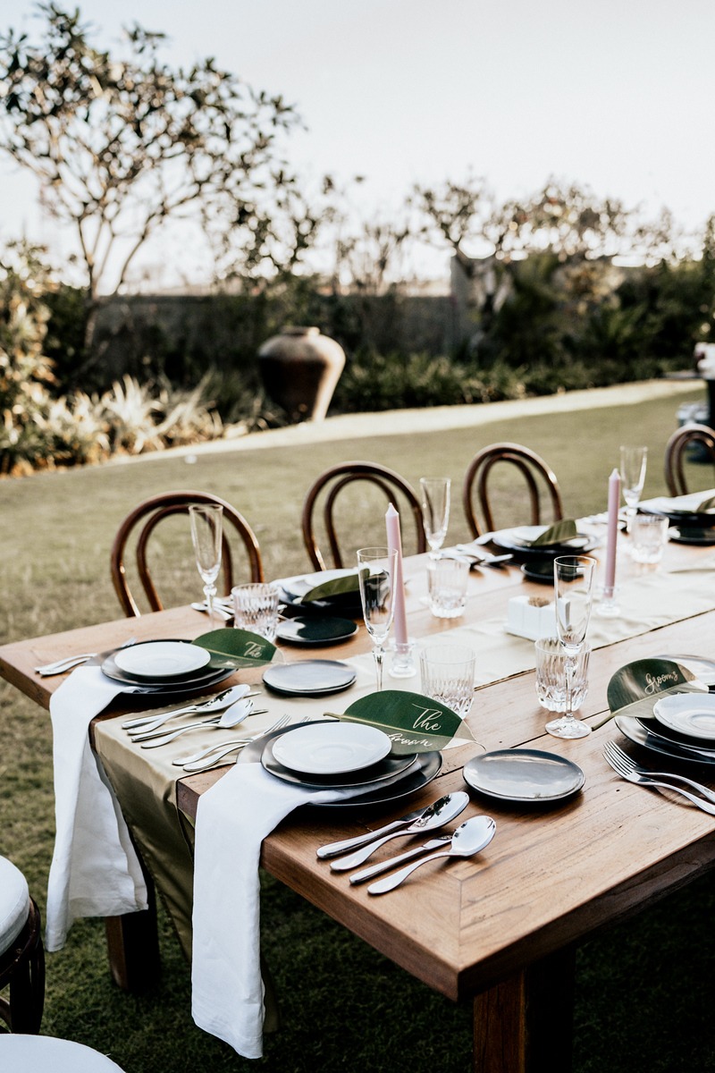 Elegant outdoor dining table set for a special occasion