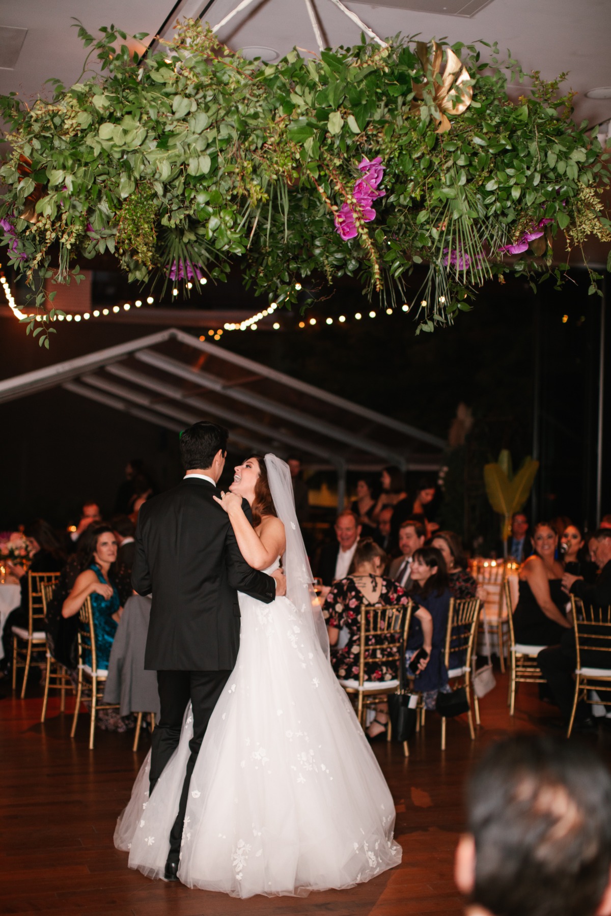 floral canopy at wedding