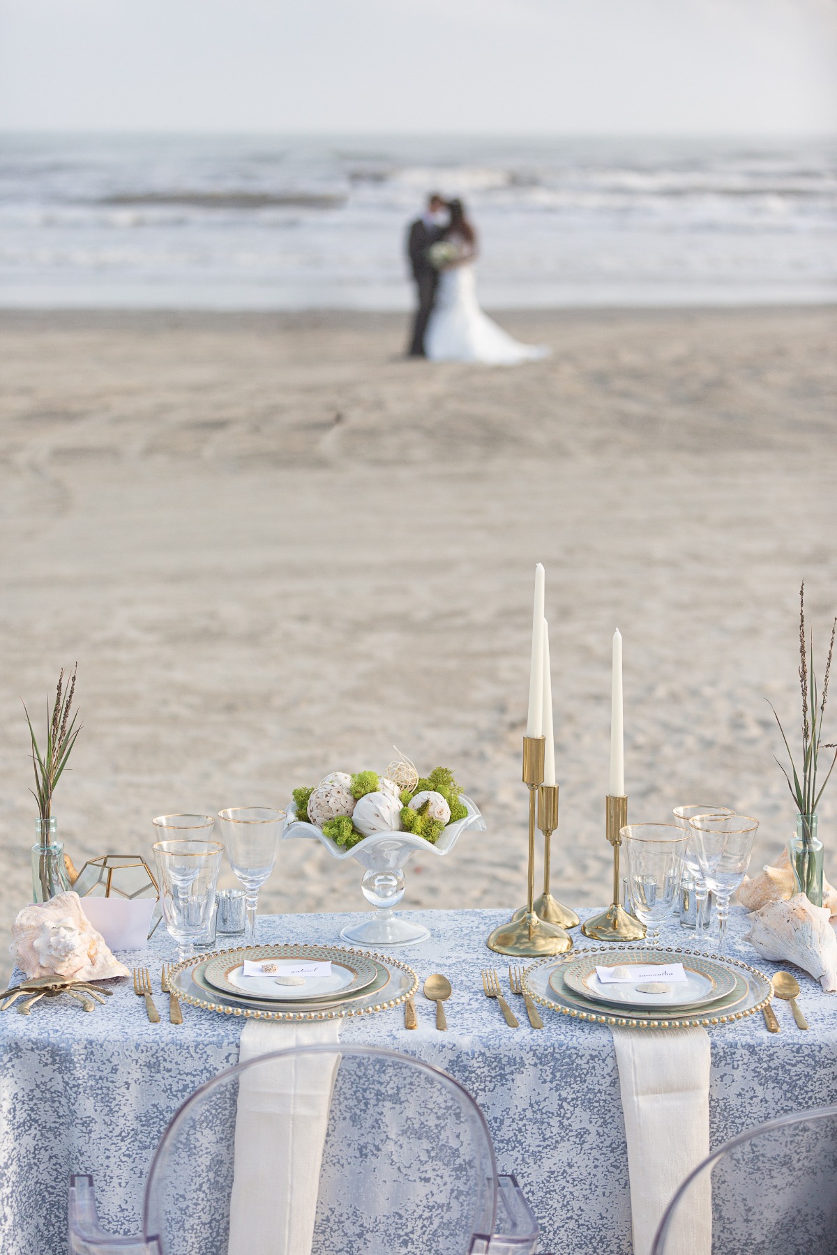 beach wedding setup