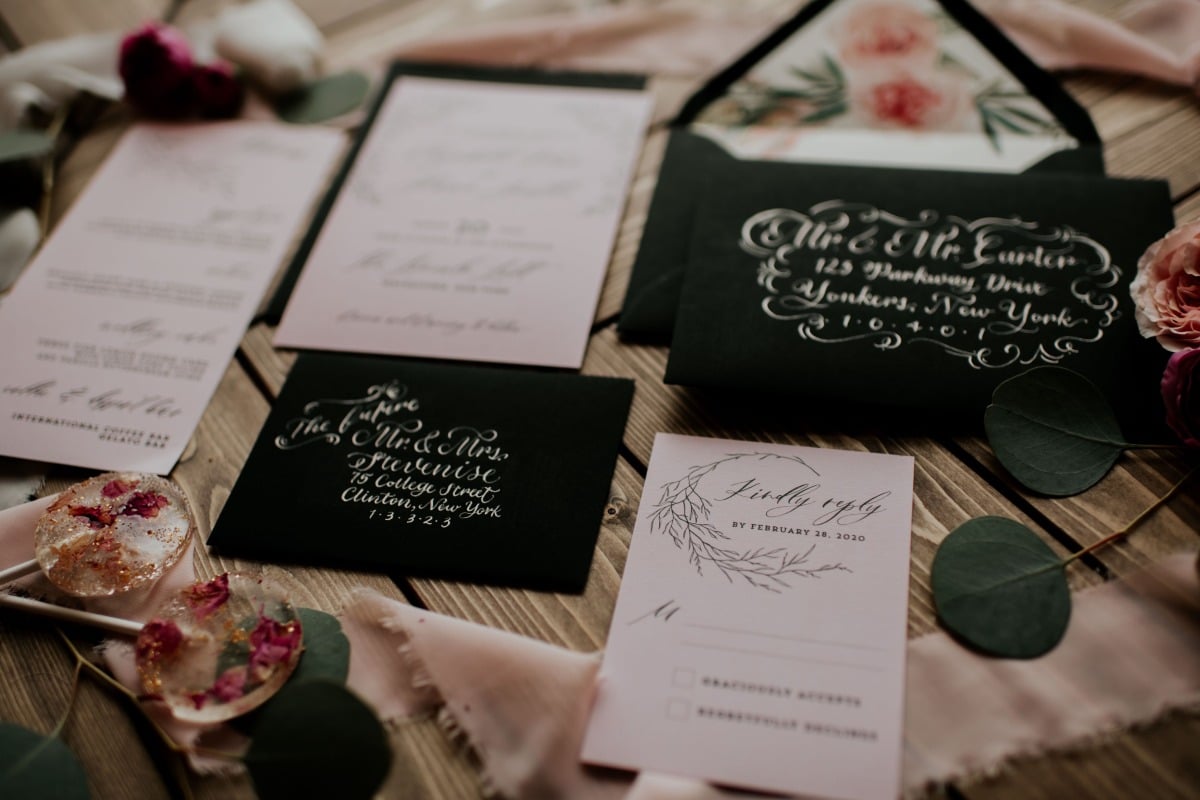 calligraphy wedding invite ideas