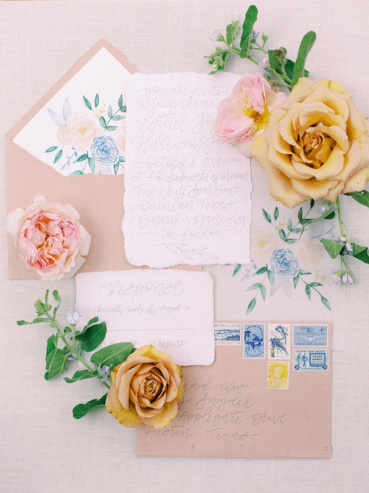 hand written wedding invitaitons