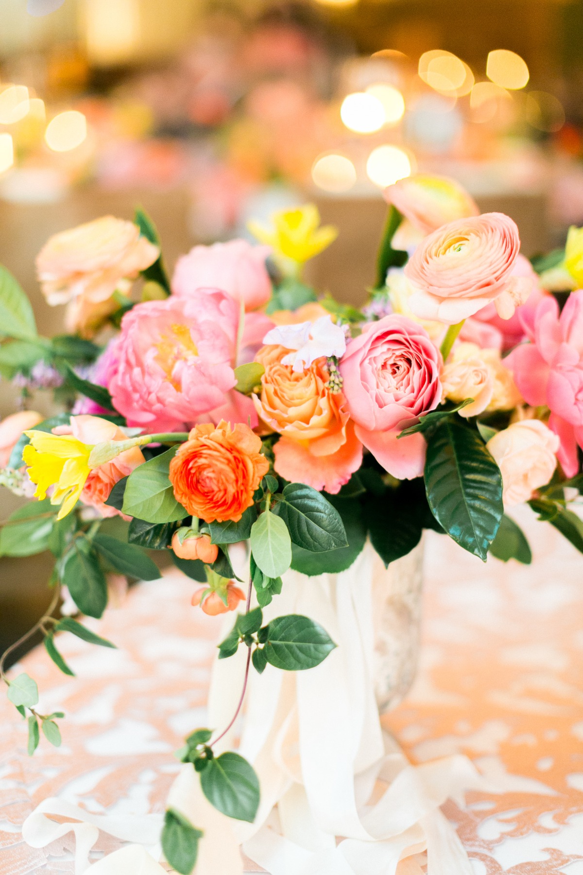 bright wedding florals