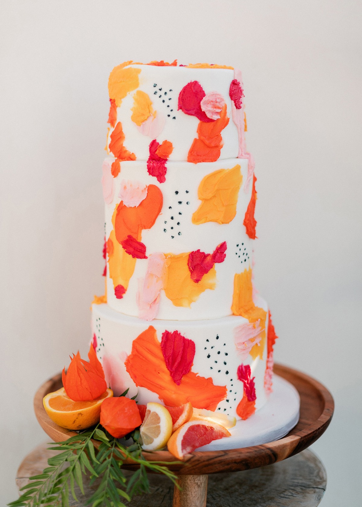 bright wedding cake