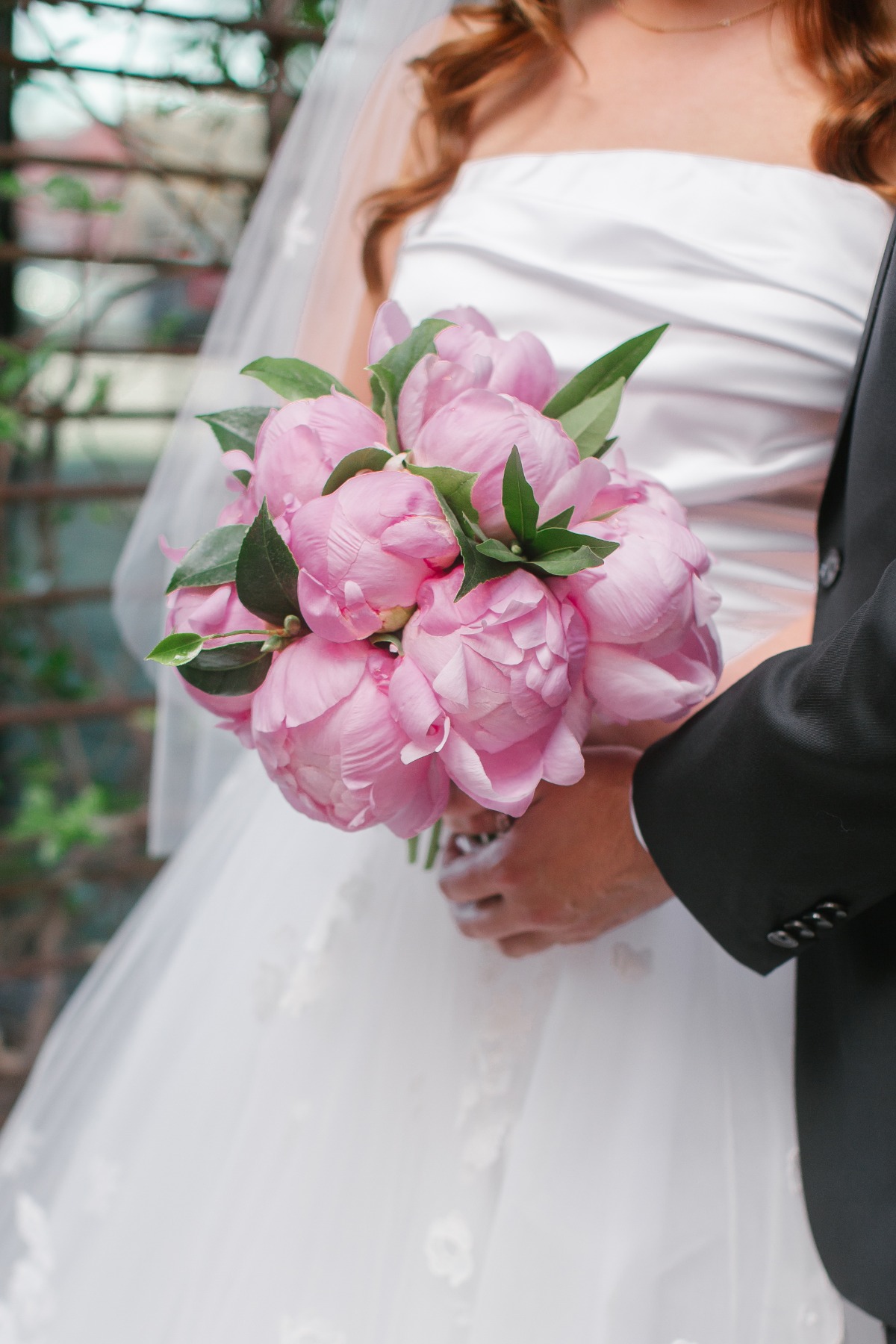 pink peony wedding bouquet