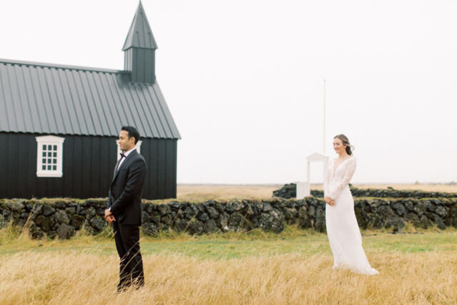 first look at Iceland destination wedding