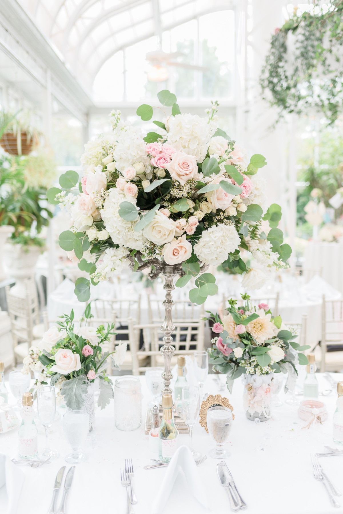 shabby chic tall floral centerpieces