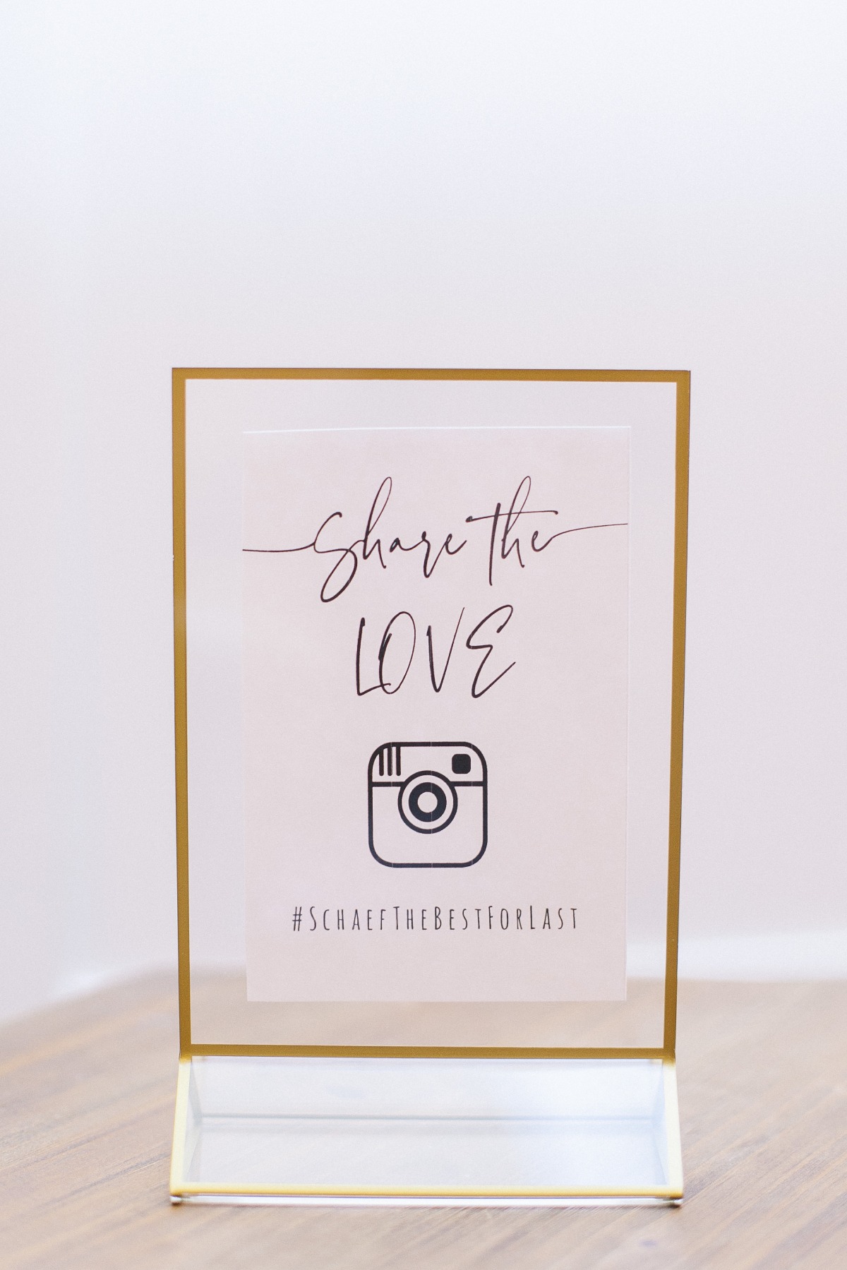 Instagram hash tag in gold frame