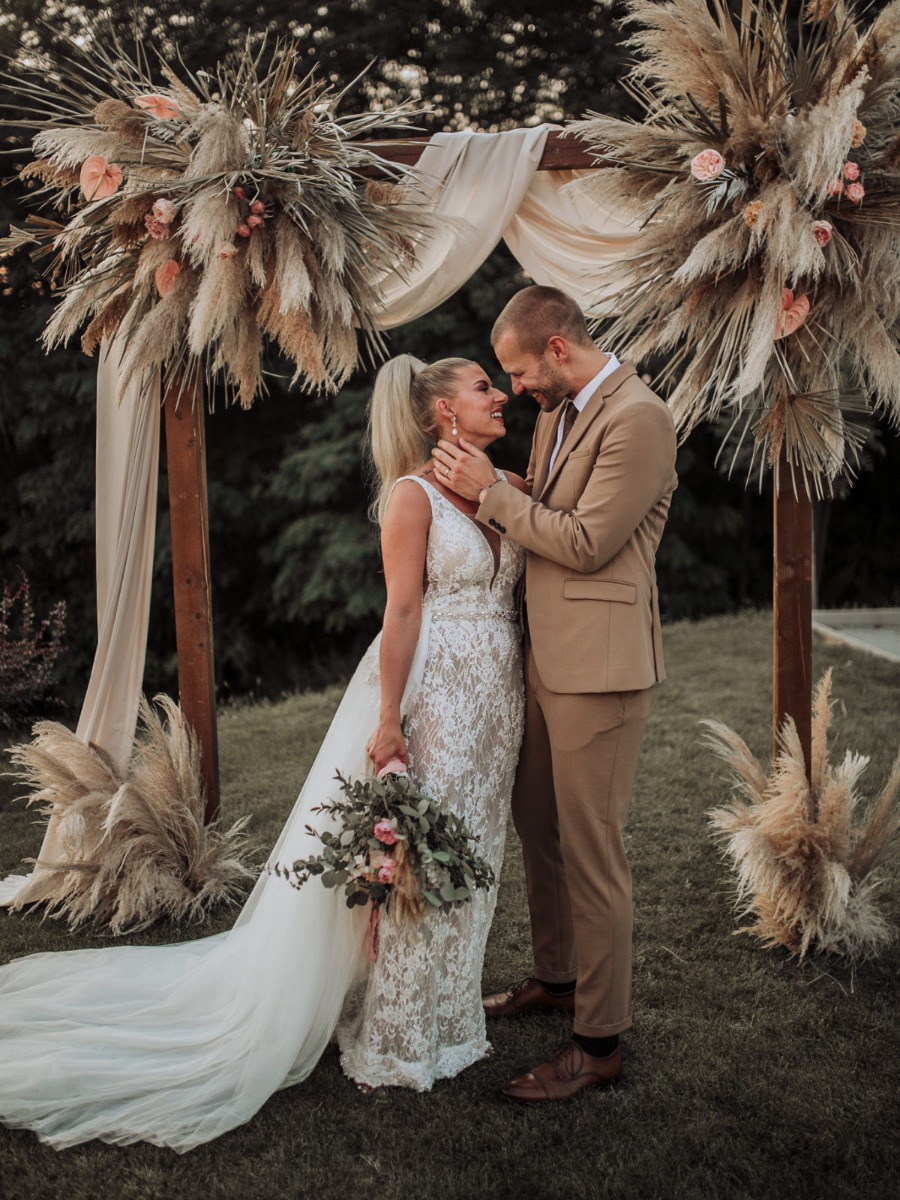 Bohemian Destination Wedding that is Overflowing with Pampas Grass