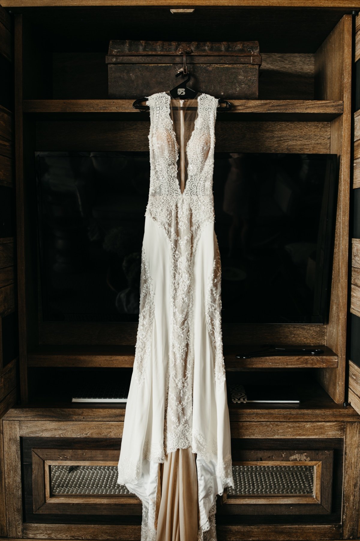 See through wedding dress with tank top sleeves