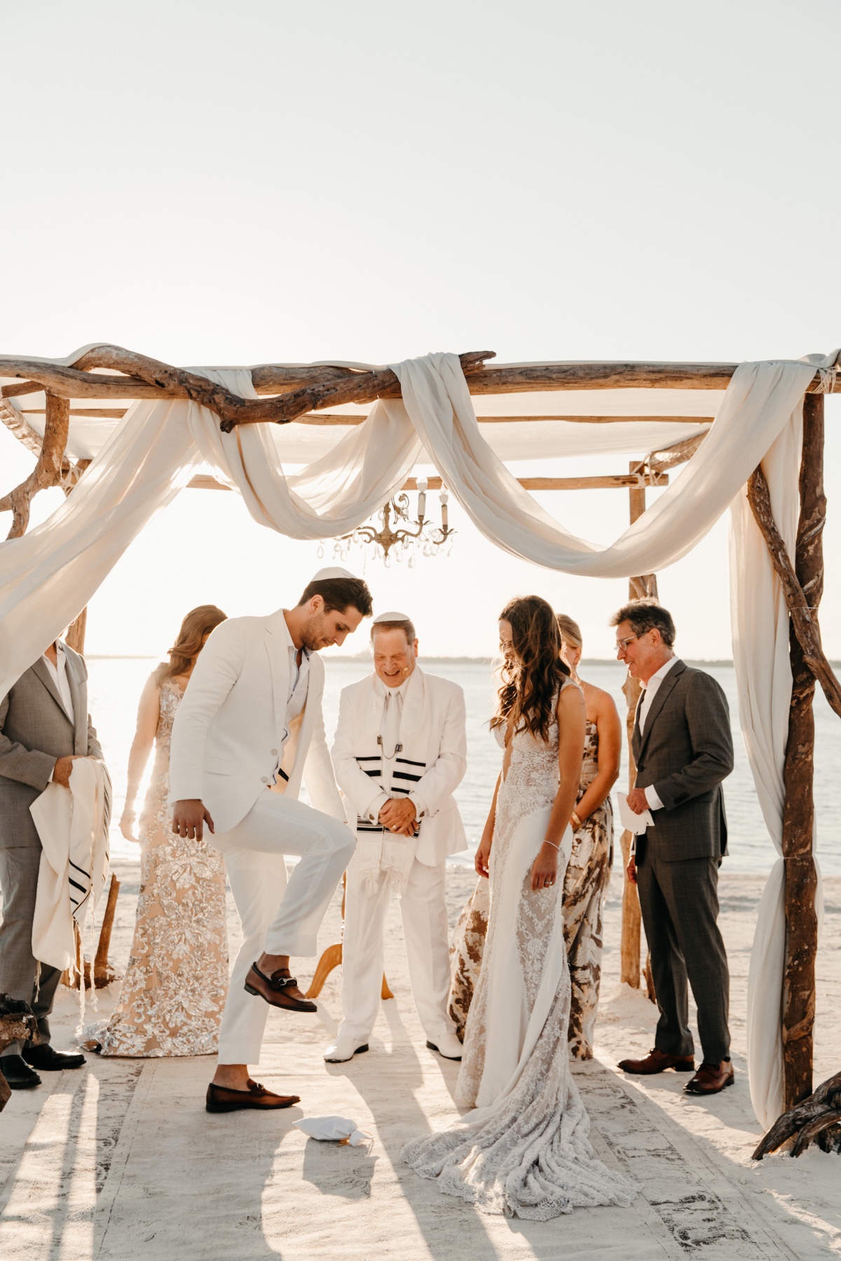 Jewish beach wedding ceremony
