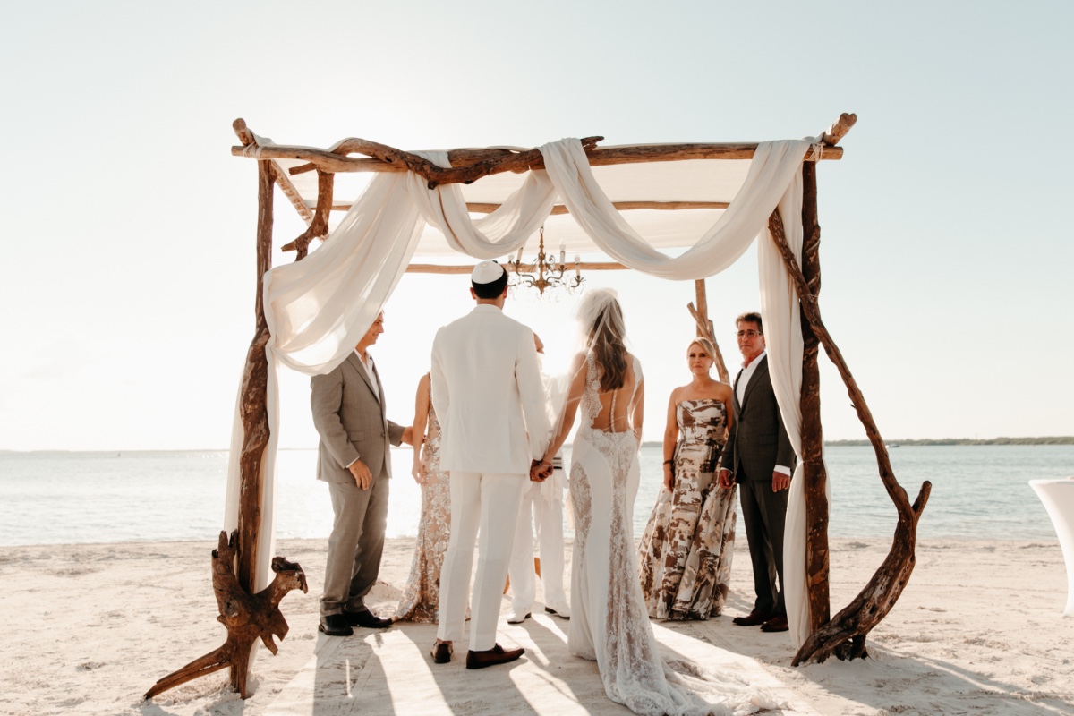 Jewish beach wedding ceremony