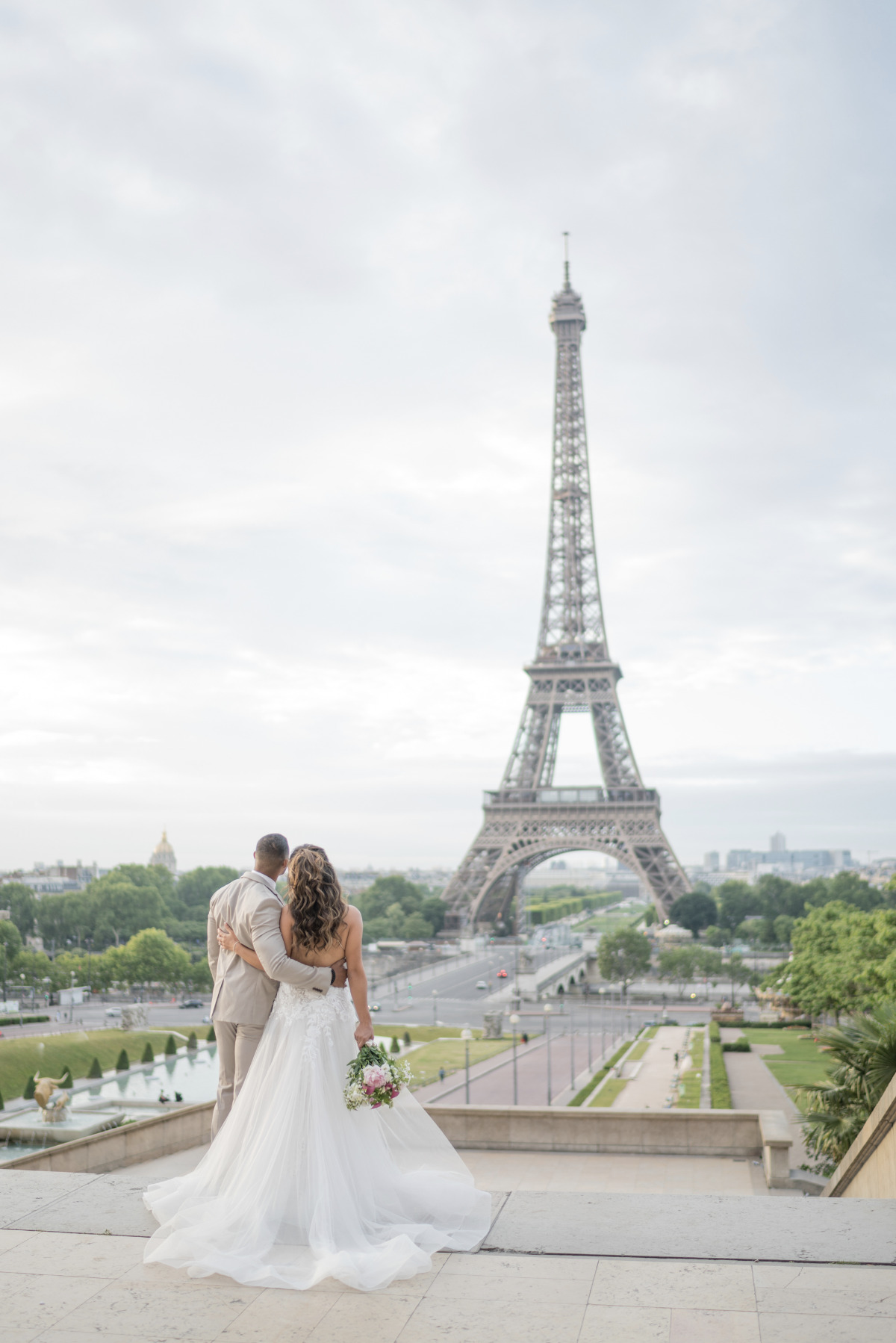 bride at her Paris elopement