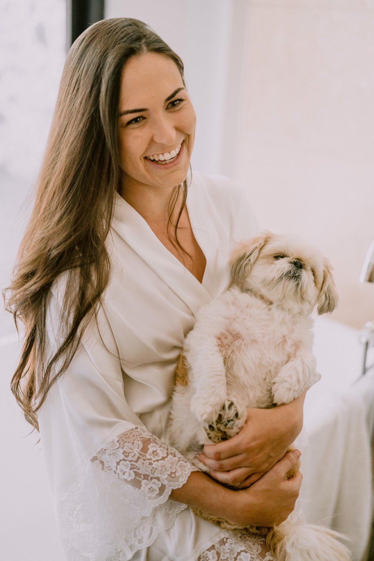 bride portrait with her dog