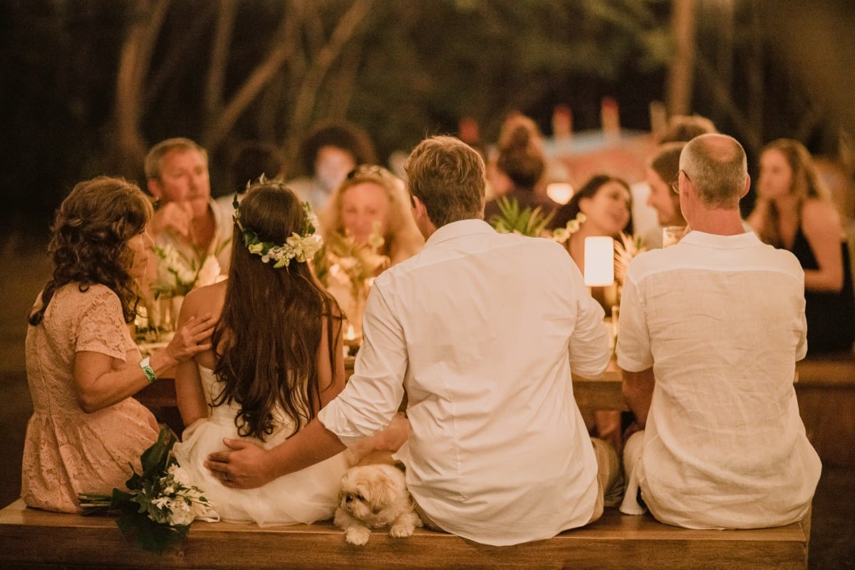 outdoor wedding wedding reception in the jungle