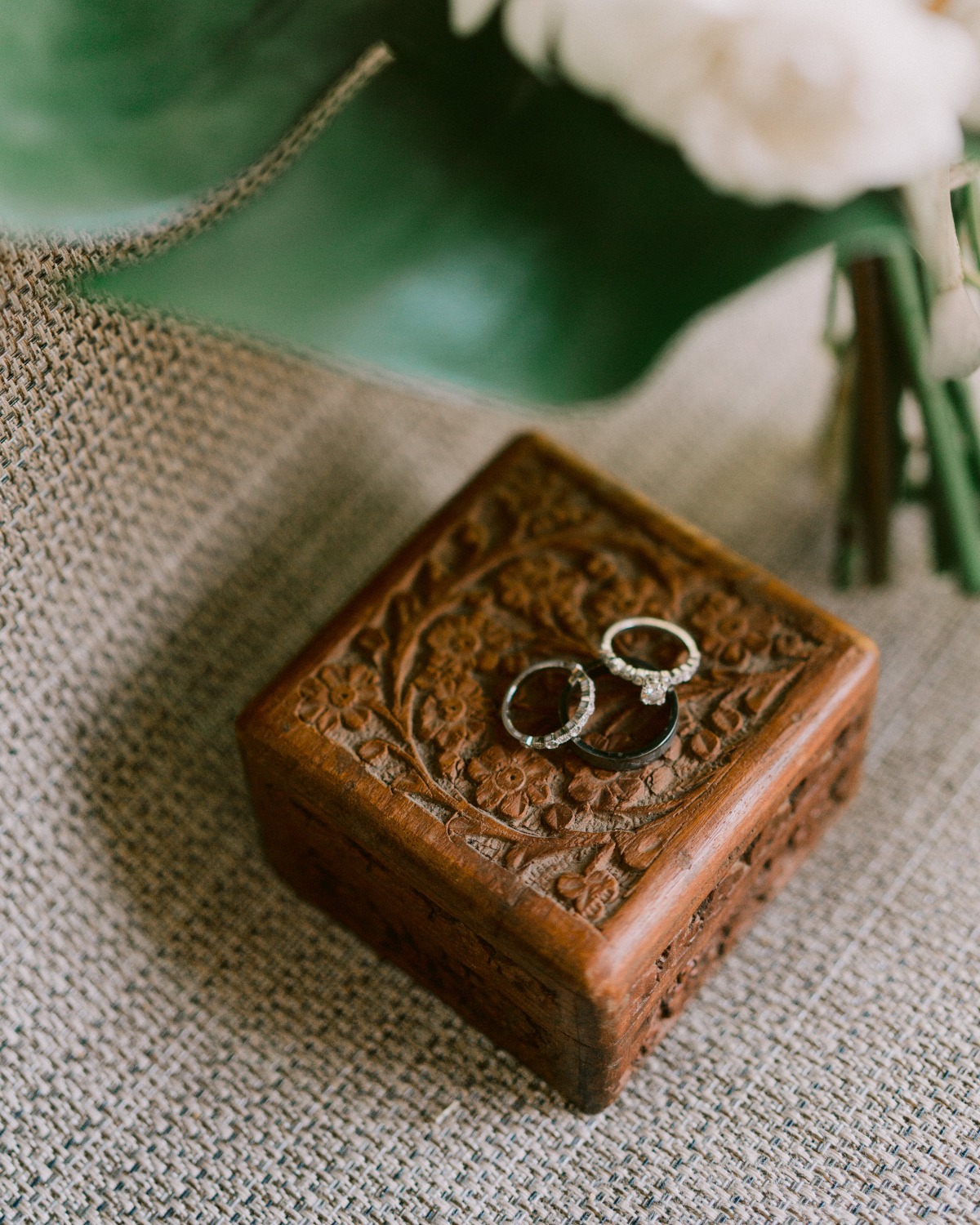 boho wedding ring box