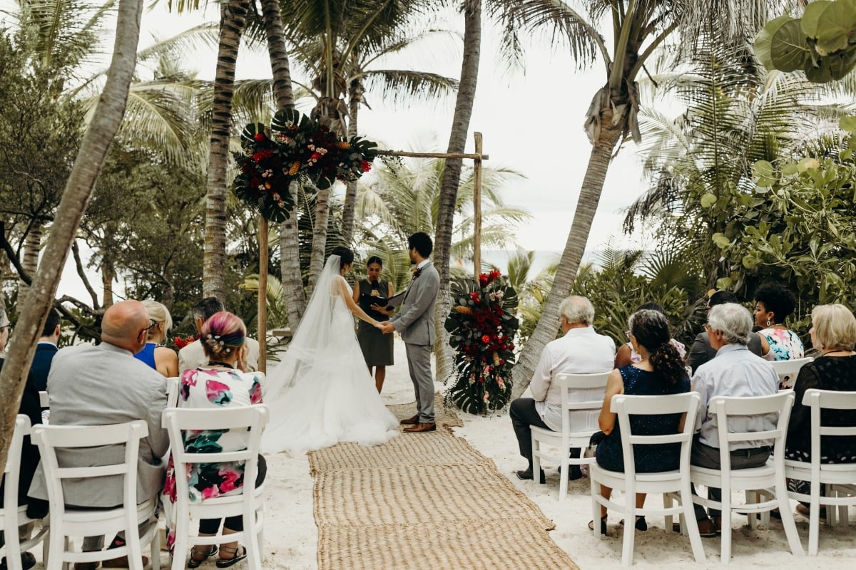 tropical beach wedding ceremony
