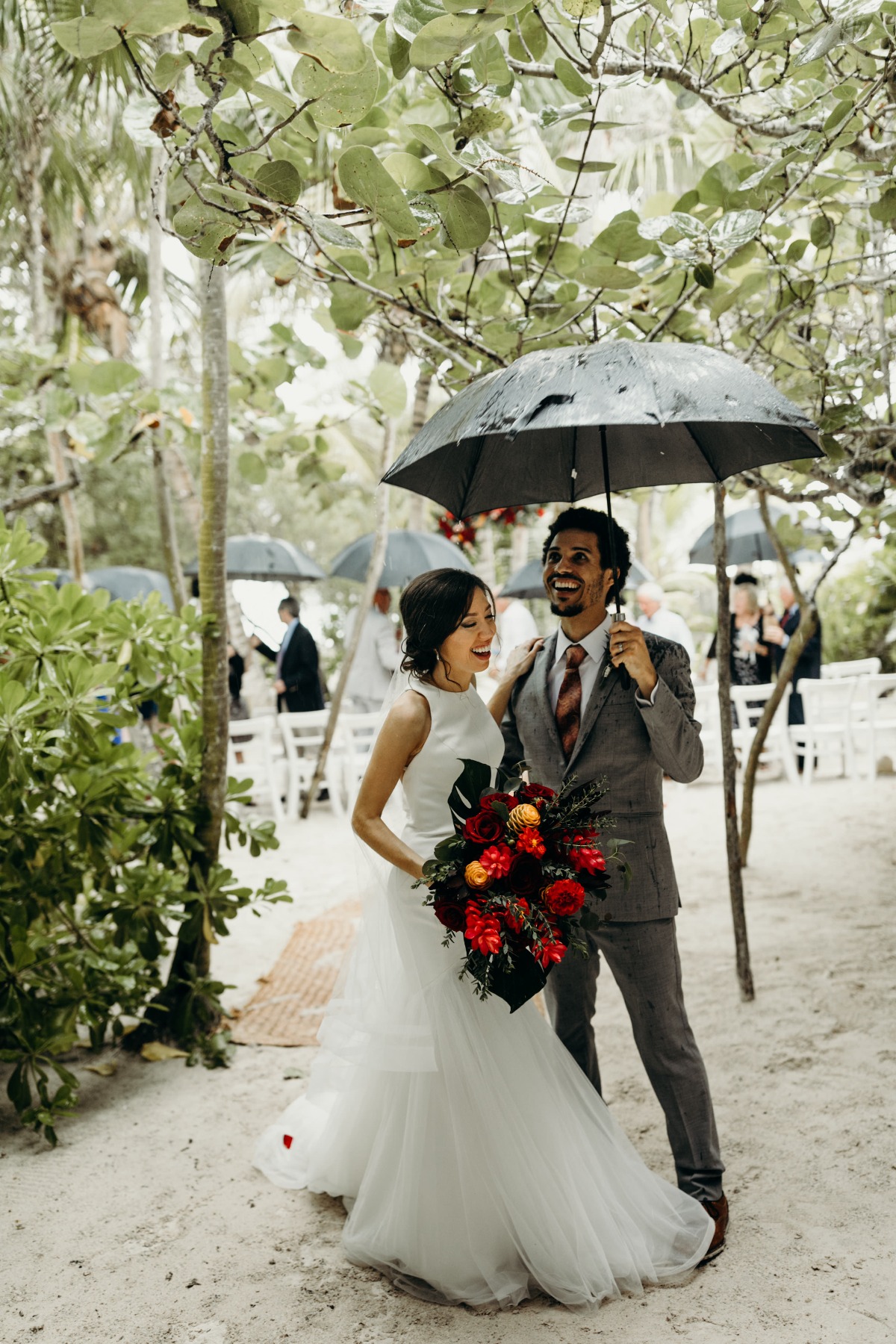 tropical rainstorm at this Tulum wedding