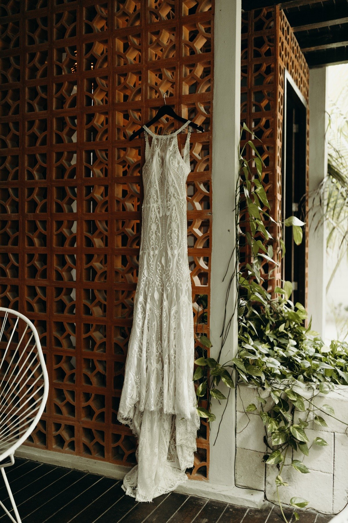 Lace wedding reception dress