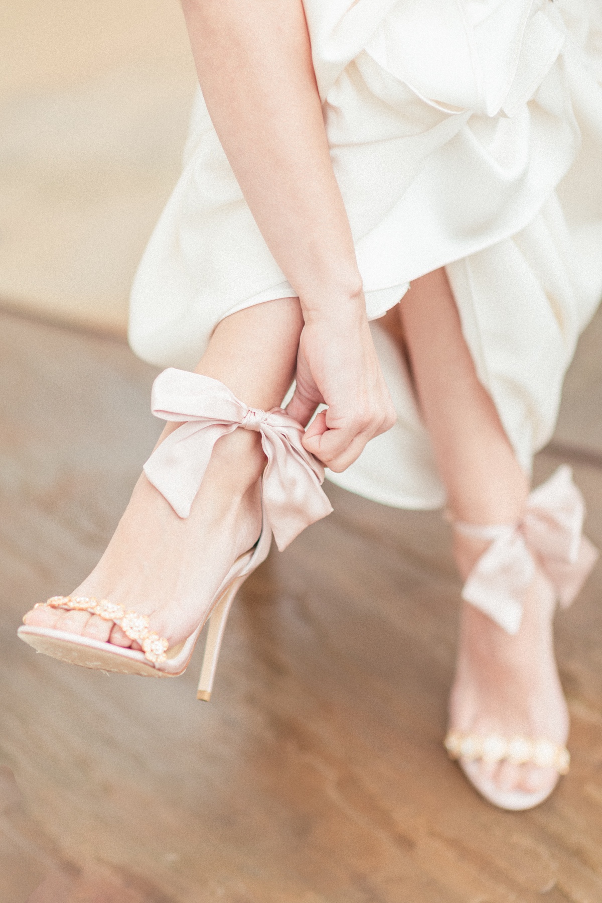 Bella Belle pink tie wedding shoes