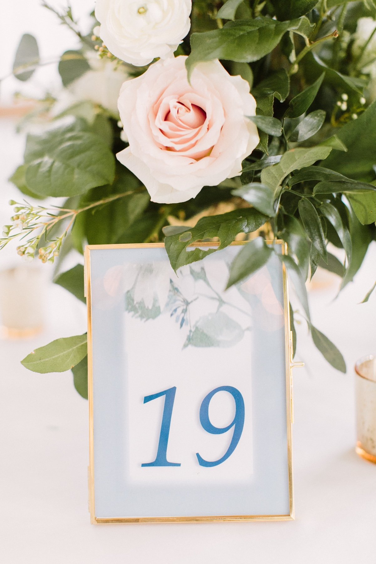 gold framed table numbers