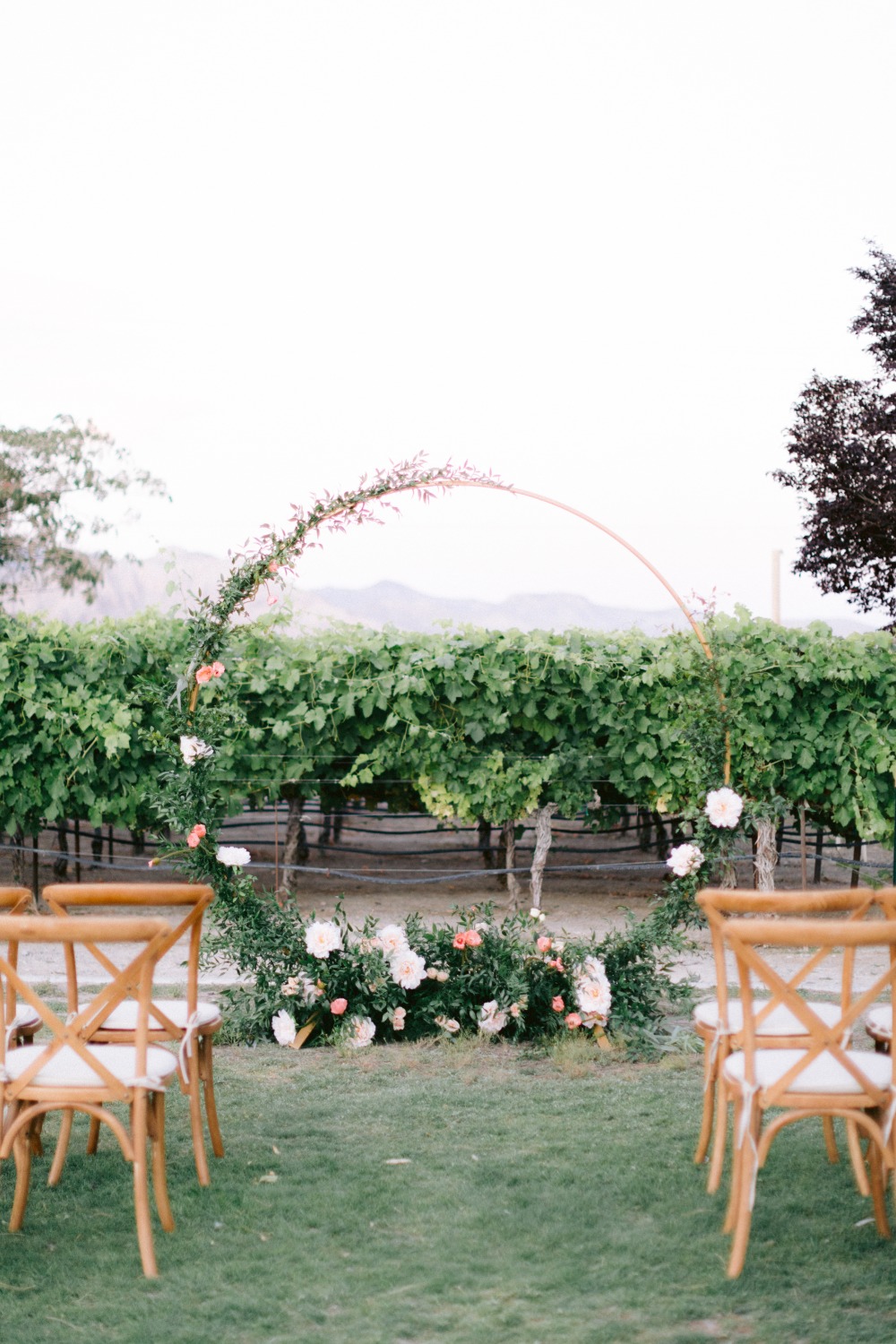 floral hoop wedding backdrop
