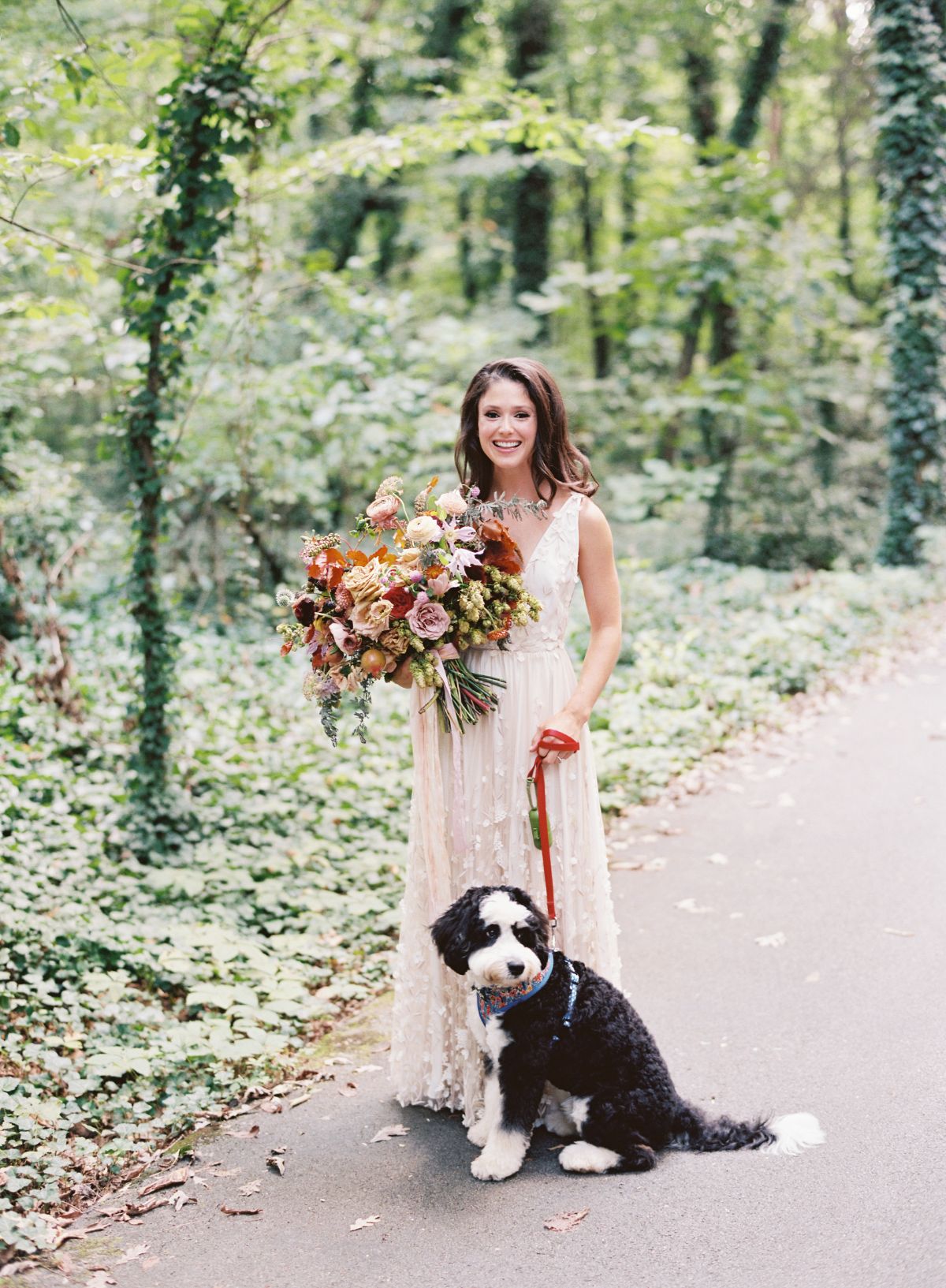 bridal portrait with dog
