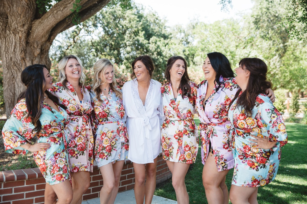 floral bridesmaid robes