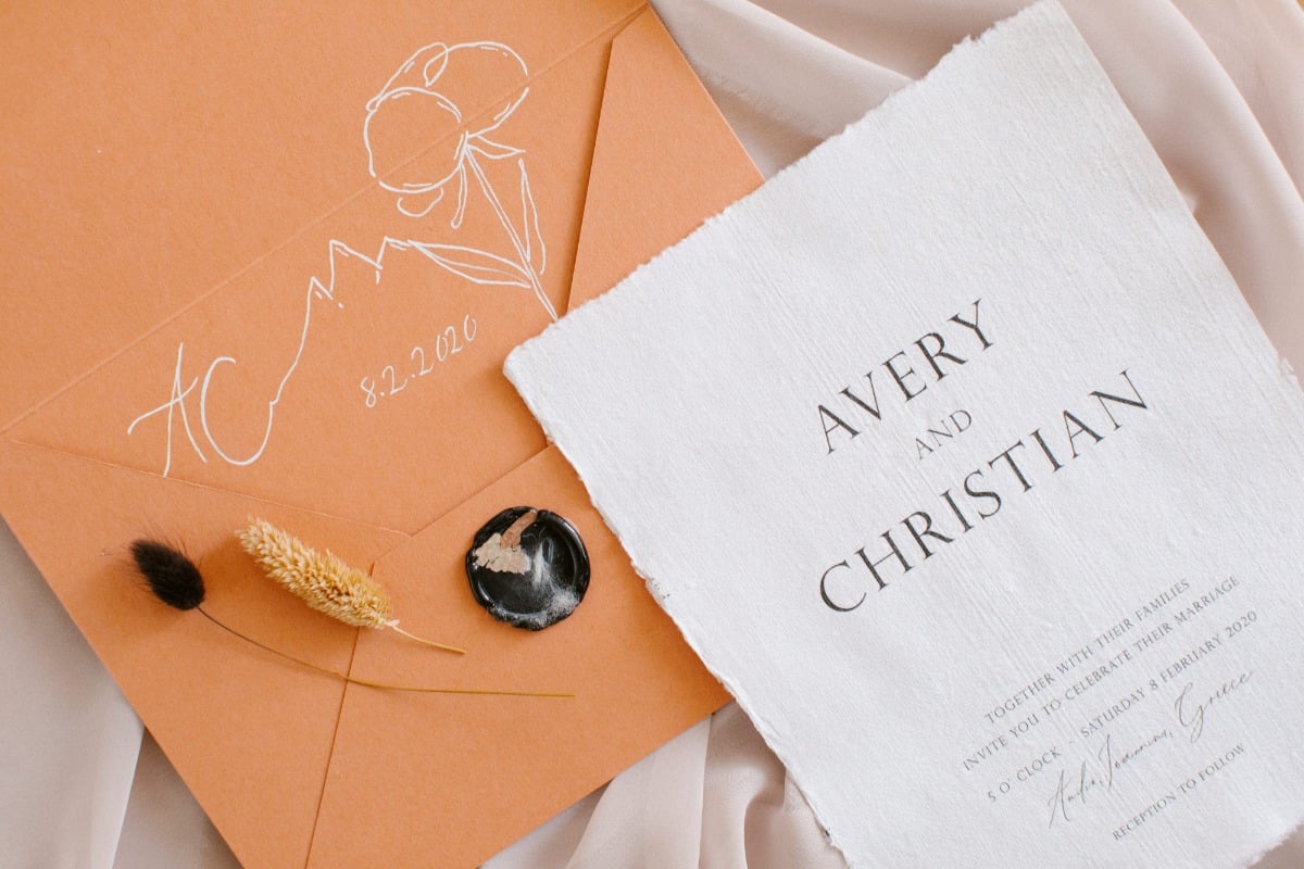 handmade paper wedding invitations