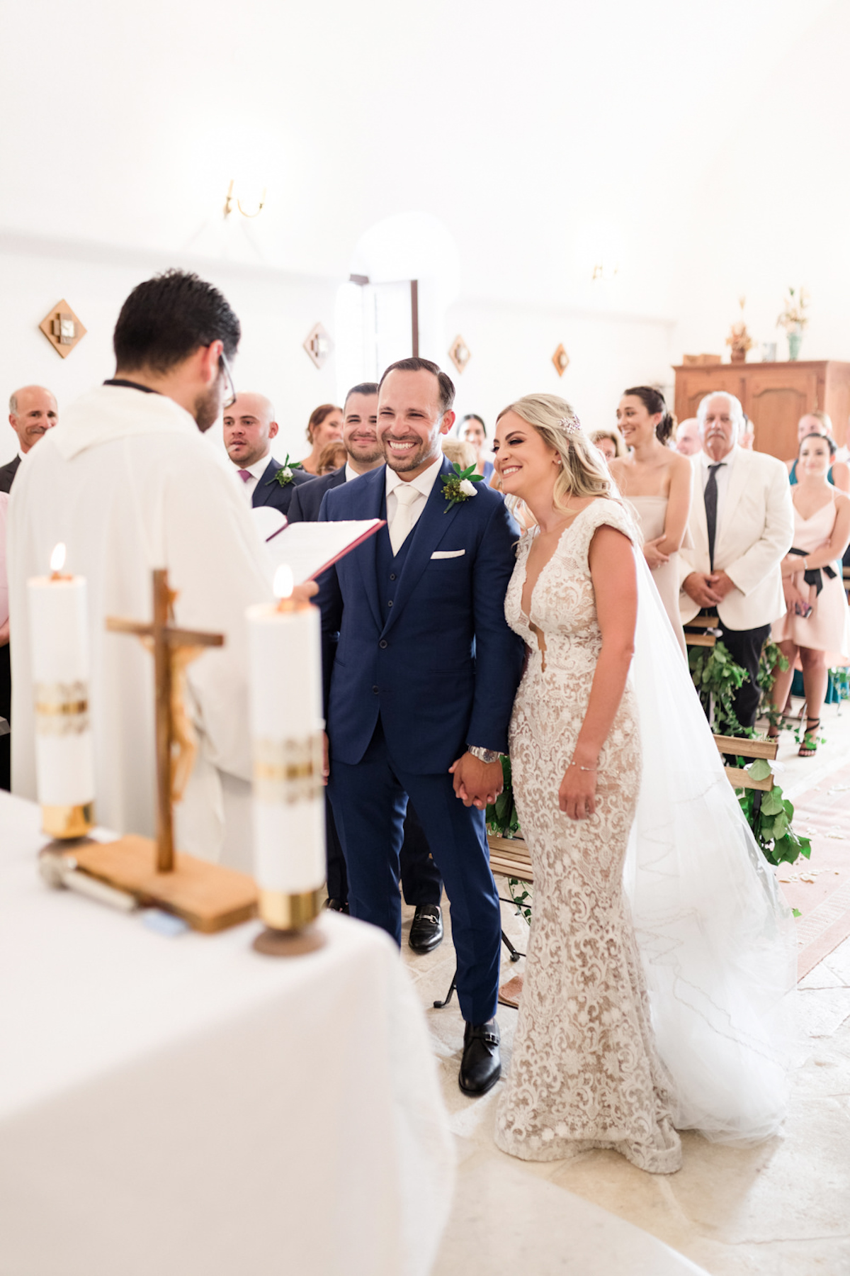 bride and groom and Greek wedding ceremony
