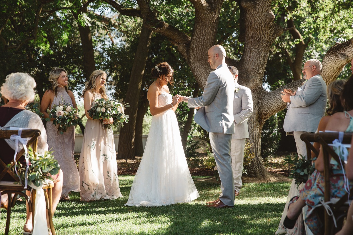 outdoor wedding ceremony at The Maples Wedding & Event Center