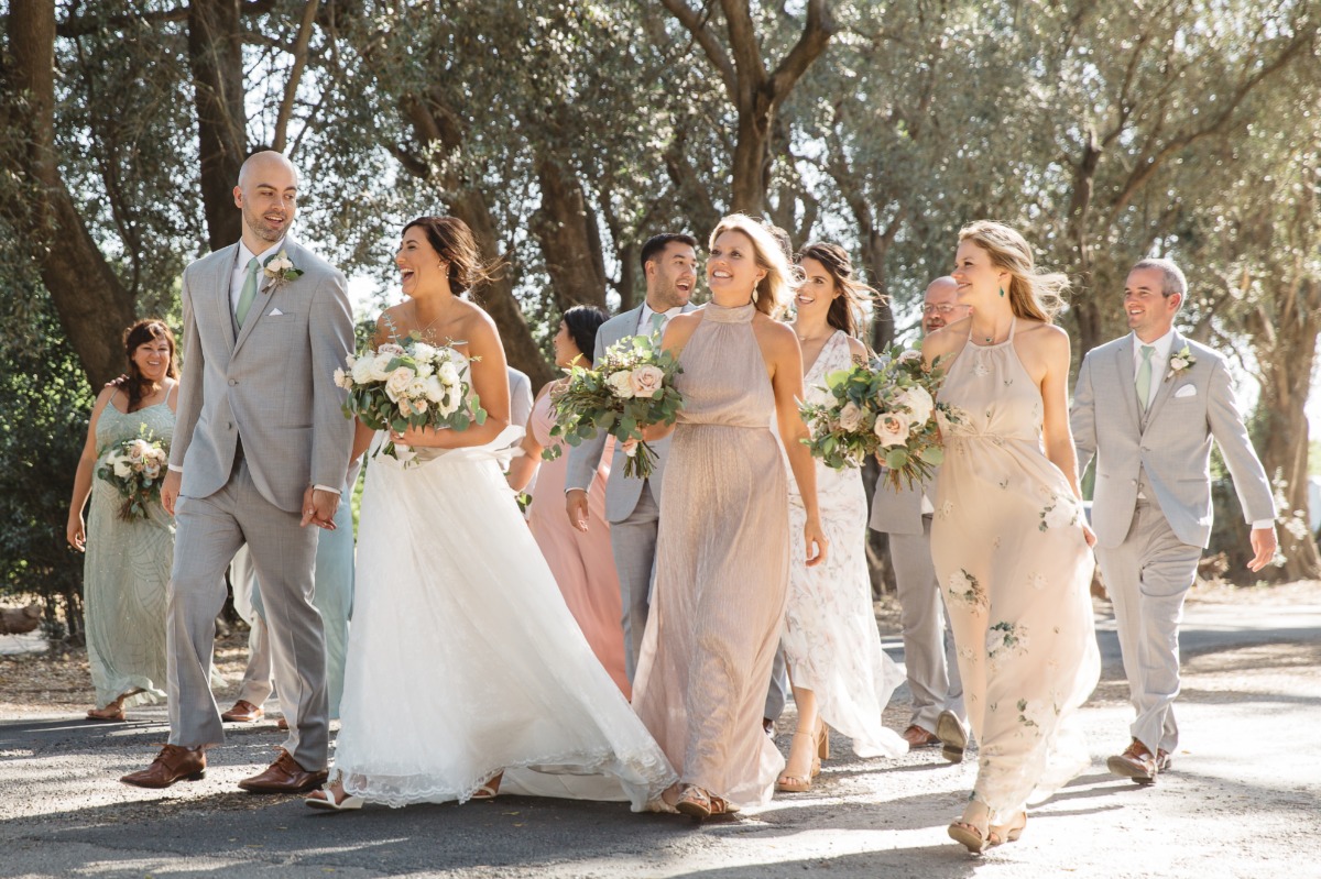 candid wedding party photo