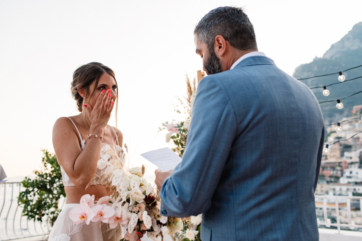 floral wedding background at Amalfi Coast elopement