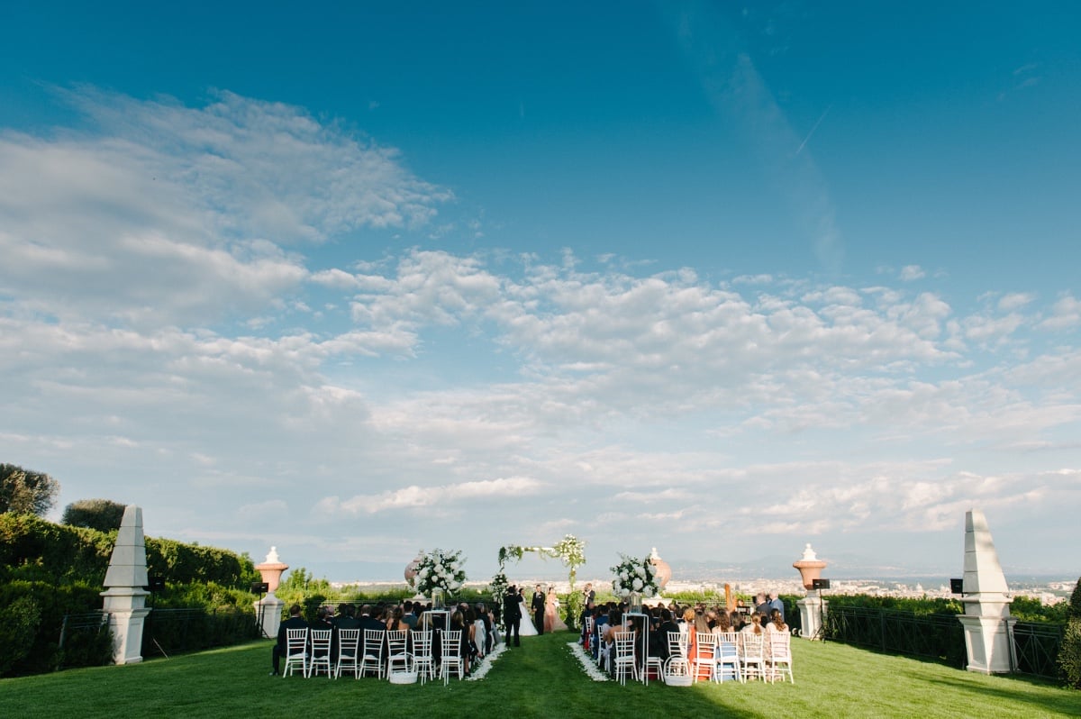 Villa Miani outdoor wedding ceremony