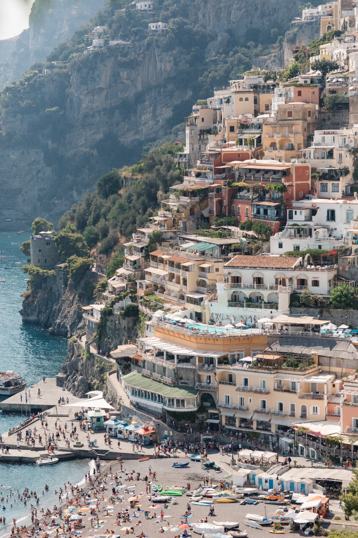 Scenic view of Positano village on the Amalfi Coast Italy