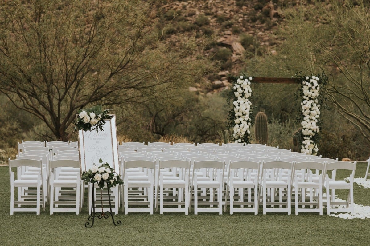 Ritz Carlton Arizona wedding ceremony set up