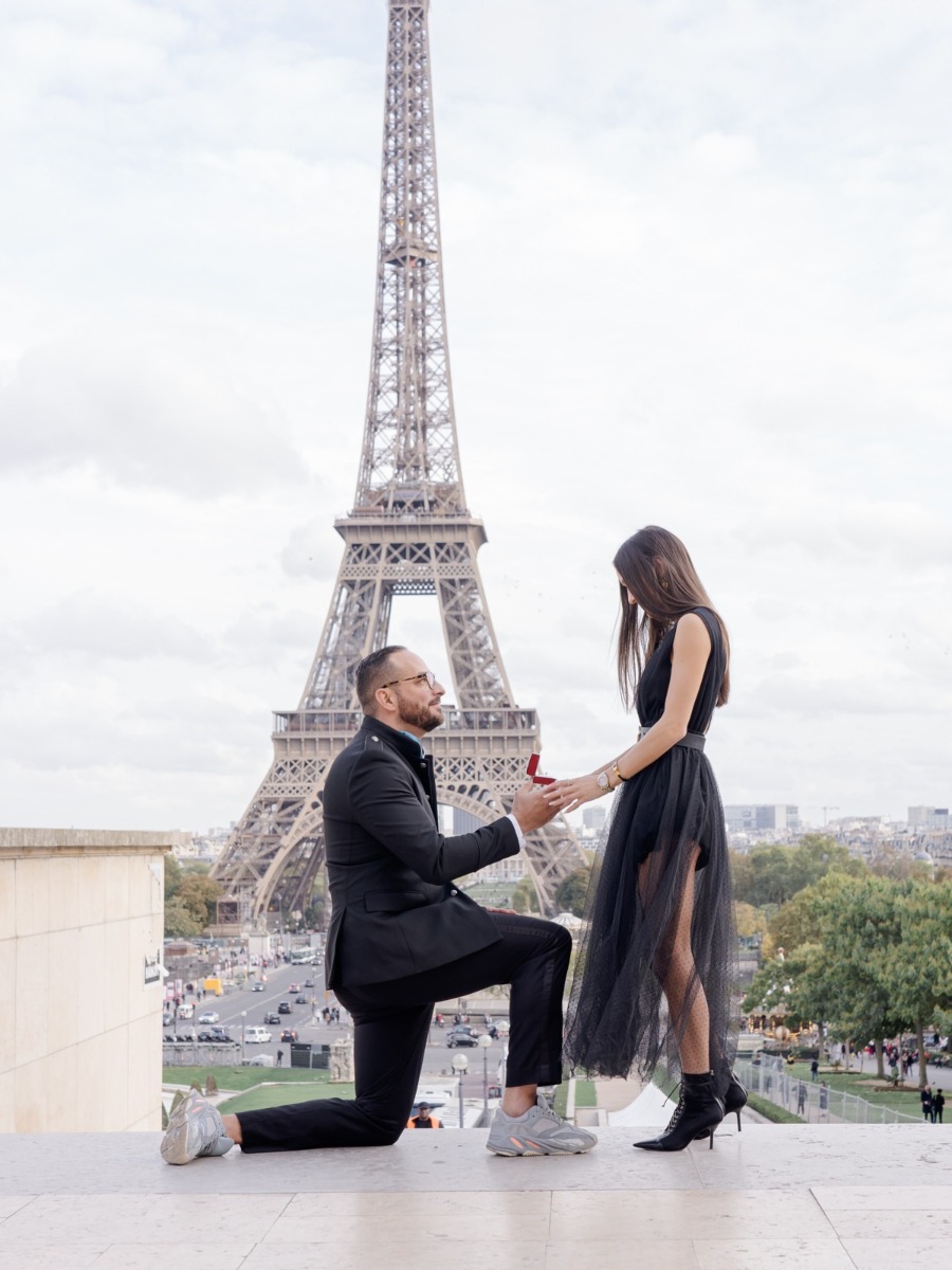 A Real Surprise Proposal In Front of the  Eiffel Tower