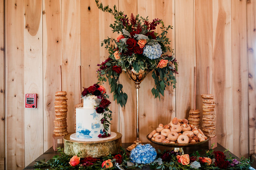 cake and donut dessert table