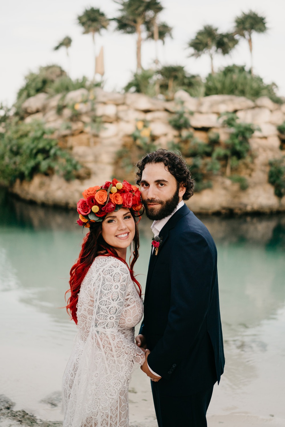 Frida Kahlo Inspired This Crazy Colorful Small Mexico Wedding