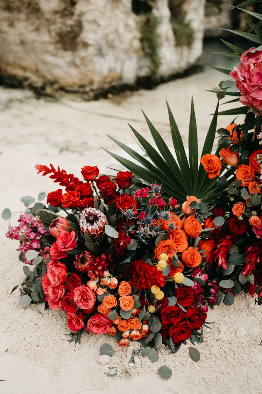 crazy colorful wedding flowers