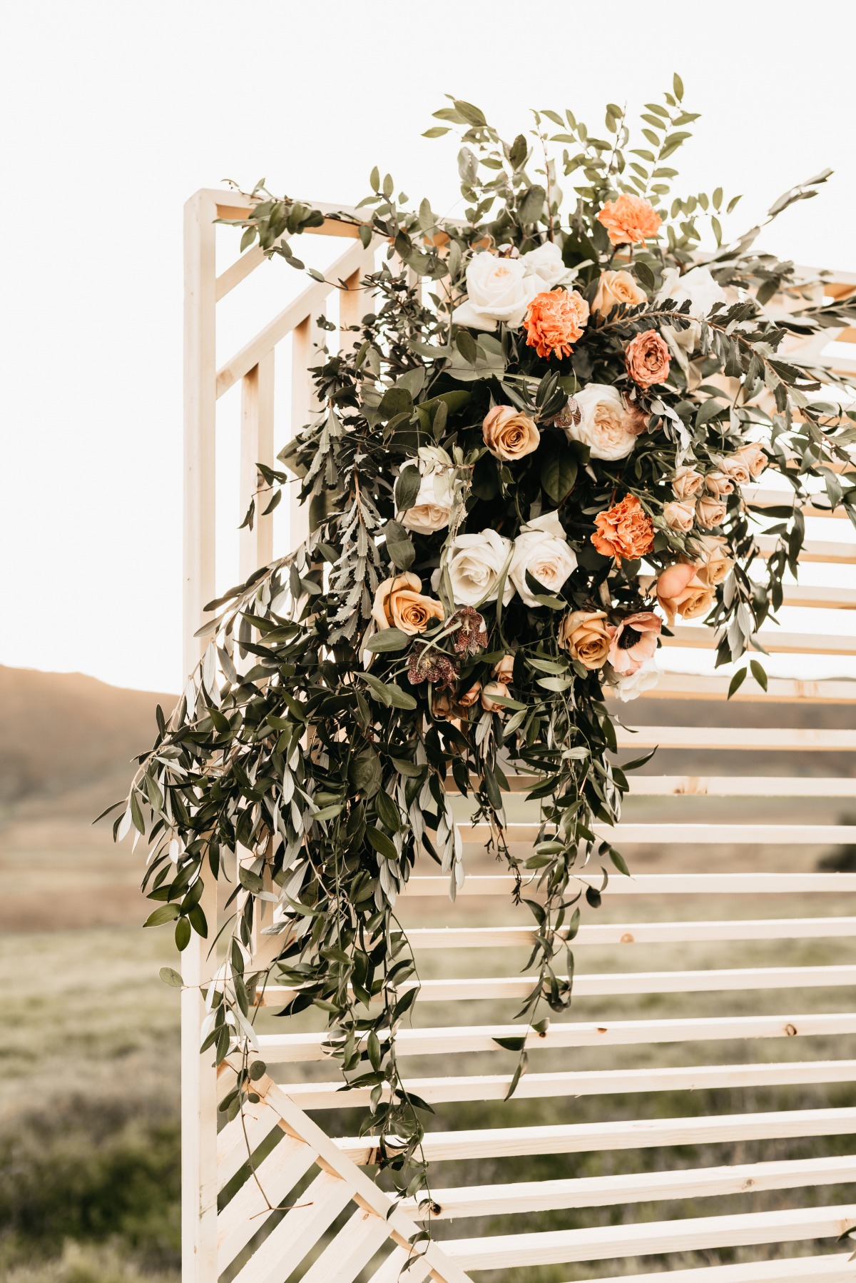 wedding florals used on backdrop