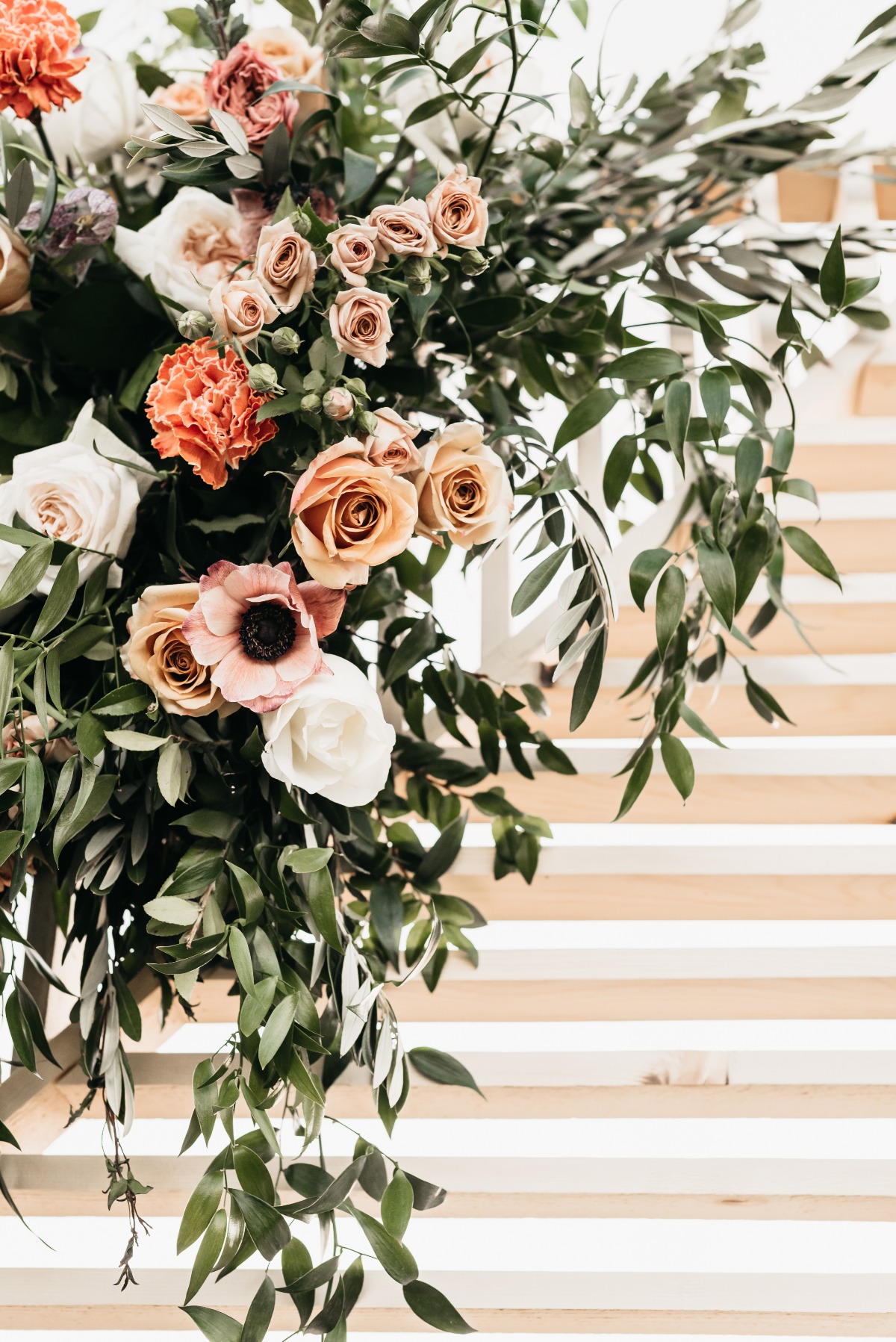 wedding florals used on backdrop