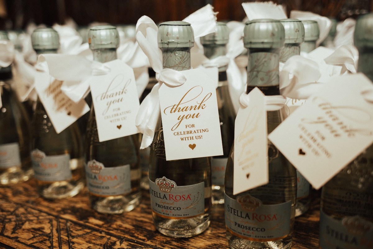 Thank you Prosecco wedding favors from Stella Rosa