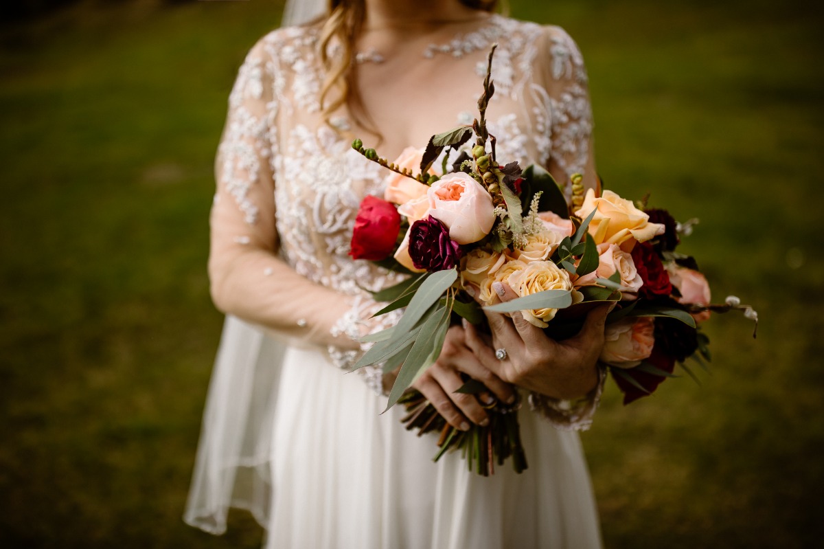 rose wedding bouquet by Wild Magnolia Floral
