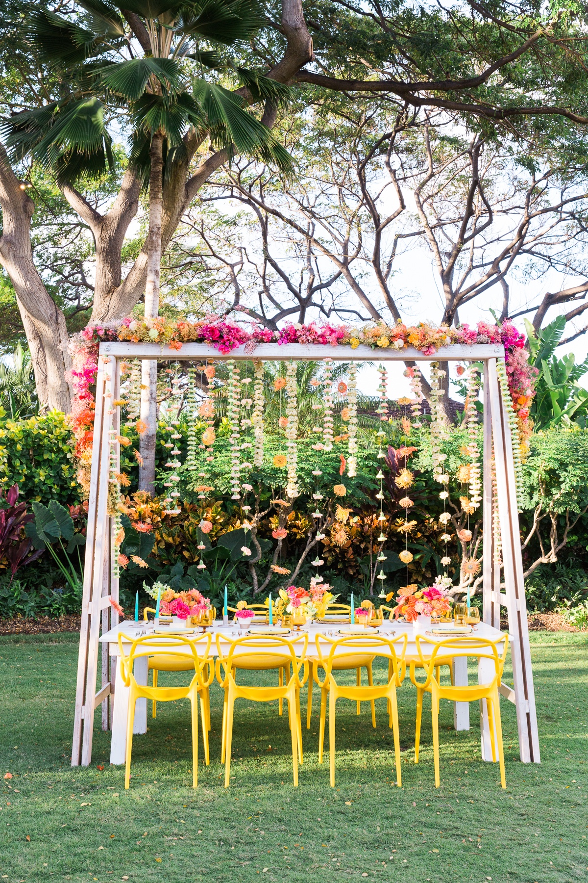 garden wedding brunch at Four Seasons Resort, Hualalai