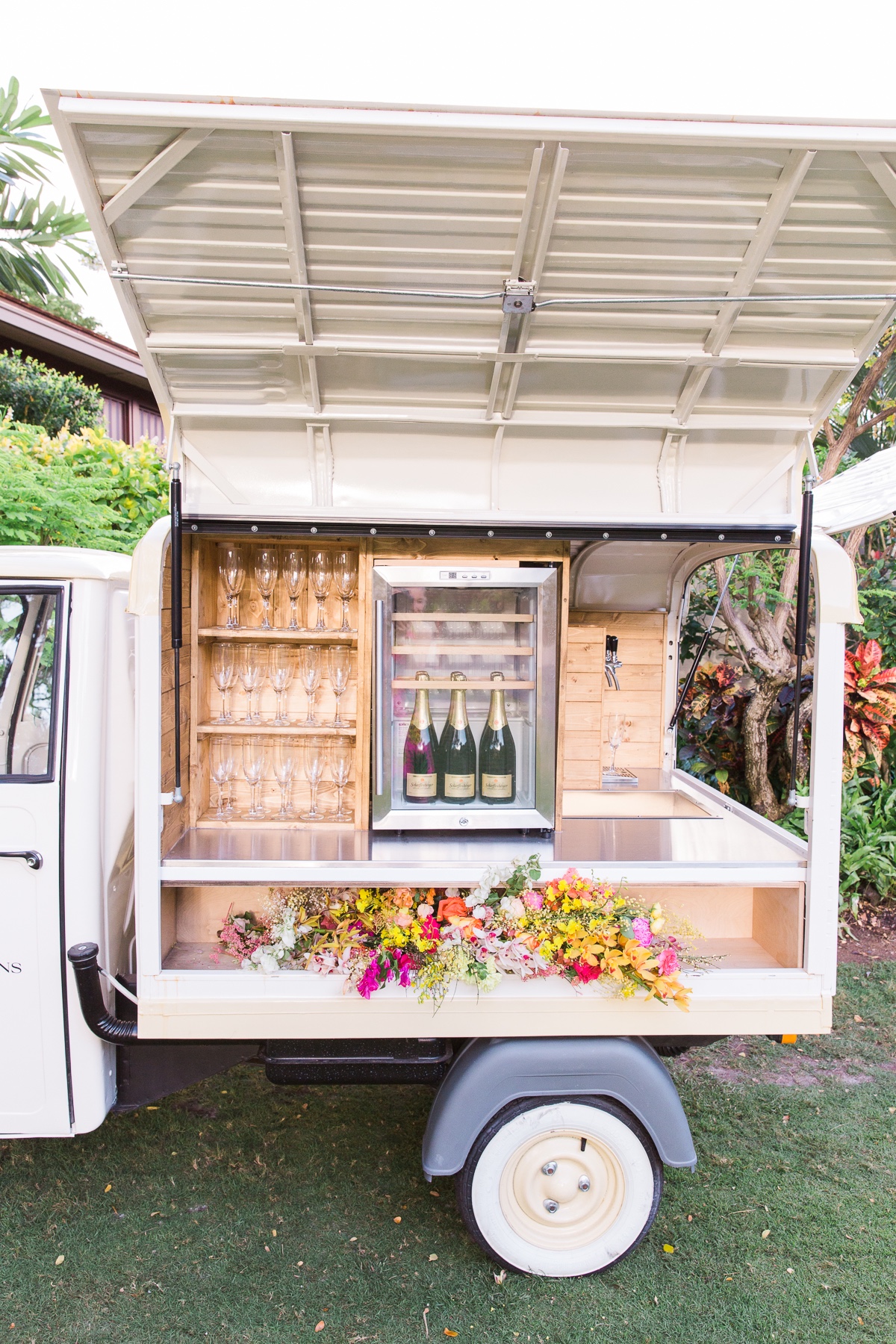Mobile champagne cart at Four Seasons Resort, Hualalai