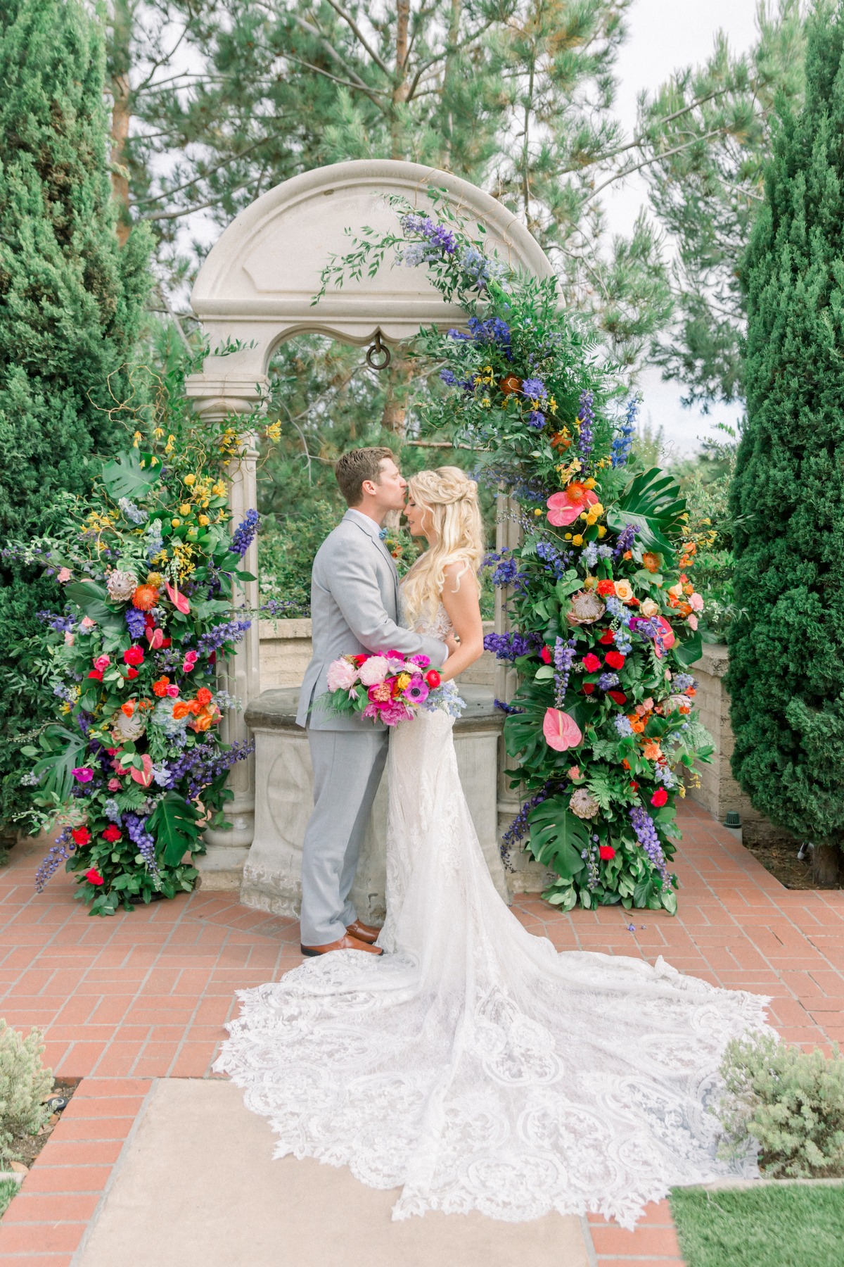 colorful wedding backdrop designed by Tyler Speier Events