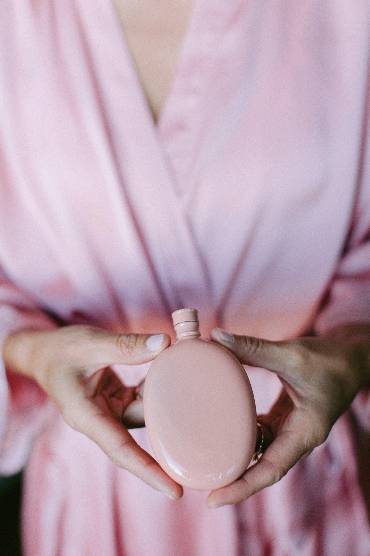 bridesmaid gift idea - baby pink flask